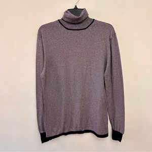 Scotch & Soda purple striped turtleneck pullover sweater size large